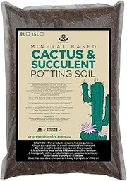 Cactus & Succulent Potting Soil 8L – Fast-Draining Mineral Blend with Calcium & Silica for Healthy Root Growth