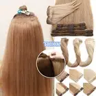 Thick Double Weft Clip In Real Remy Human Hair Extensions Full Head Highlight SE