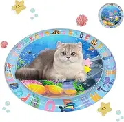 Cat Sensory Water Mat, Upgraded-Thickened Water Mat for Cat, Cool Comfort Water Sensor Pad for Cats, Interactive Cat Toys for Self Play (Thickened 0.55mm)(Dolphin)