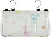 Amooorous Bedside Organizer Bed Storage Bag With Pockets Hanging Organizer for Bunk and Hospital Beds,Dorm Rooms Bed Rails Cartoon Cute Peach Puppy