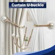Curtain Holdback Zinc Alloy Wall U-Hook Hanger Home Decorate Gold Silver Bronze