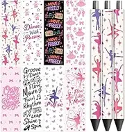 Peacoblue UV DTF Pen Wraps Transfer Sticker Dance - 48pcs Waterproof HD Print UV DTF Pen Adhesive Decals for Personalized DIY Pencil Pen Decorative Crafts Gifts Giving for Mothers Day