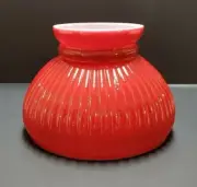 6" Fitter Red Rib Student Lamp Shade Kerosene Oil Electric Table Lamp New 242J