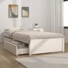 vidaXL Bed Frame with Drawers White 92x187 cm Single Bed Size