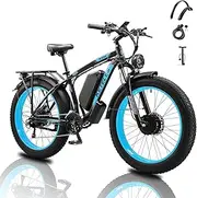 [QIKAITU] 2000W Electric Bike for Adults | 23AH Removable Lithium Battery 32MPH| 90km Range | All-Terrain Commuter & Off-Road Bicycle, 26 x 4'' Fat Tire Ebike & Cruise Control, Smart LCD Display