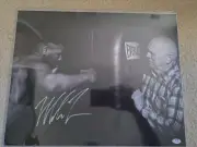 Mike Tyson With Trainer 16 By 20 Inch Autographed Photo PSA ITP