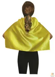 SHORT CAPE Kids Childrens Party Costume Vampire Coat School Team Colours - Yello