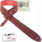 Walker & Williams STR-10 Amaranth Red "Weathered" Grain Leather Guitar Strap
