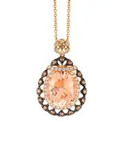 Le Vian 14K Rose Gold 3.82 ct. tw. Diamond & Peach Morganite Pendant Necklace
