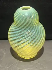 FENTON VASELINE SWIRL GLASS BIG LAMP BASE, LAST ONE