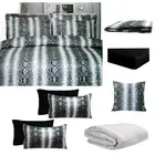 Big Sleep 8 Piece Bed in a Bag Snake Skin Quilt Cover Sheet Cushion Black Double