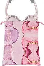 Geekria NOVA Headphones Case Compatible with Bose, JBL, AKG and More, Headset Carrying Bag, Soft Travel Pouch Case for Over-Ear Headphones(Pink Marble PU)