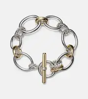 [David Yurman] David Yurman DY Mercer® 18kt gold and sterling silver chain bracelet with diamonds One Size gold