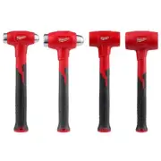 Dead Blow Hammer Mallet 4-Piece Set Steel Ball Peen Shockfield Anti-Slip Grip