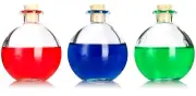 (3 Pack) 8.5 oz Clear Glass Round Bulb Bottle with Cork