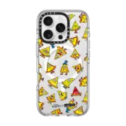 iPhone 16 Pro Clear Case MagSafe Compatible Pizza Pizza Pizza