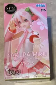 HATSUNE MIKU Sakura Miku Super Premium Figure Vers 3 NEW Factory Sealed USA Sell