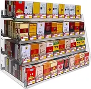 [CARLLEE] Cigarette Showcases Rack, Cigarette Store Display Shelves, Auto Cigarette Pusher Cigarette Display Holder, Acrylic Cigarette Case Holder(33x29x48cm)
