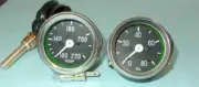 Willys MB Jeep Ford GPW CJ - Temperature & Oil Pressure Gauge chrome Bezel
