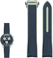 [AEMALL] Rubber Silicone Watchbands 20mm Watch Strap For Omega X Swatch Joint MoonSwatch celestial Sports Curved End watches Band