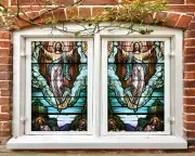 3D Cloud Building O687 Window Film Print Sticker Cling Stained Glass UV Block Am