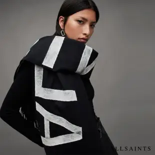 【ALLSAINTS】RAE LOGO 羊毛圍巾Black WV506Z