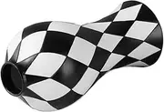 Checkered Vase - Aesthetic Vase - Black and White Resin Flower Container Waterproof Decorative Home Table Centerpieces for Kitchen Dining Bathroom