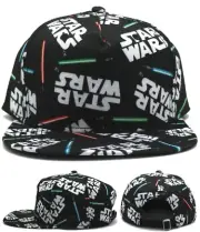 Star Wars New Lucasfilm Disney All Over Black Light Saber Era Strapback Hat Cap