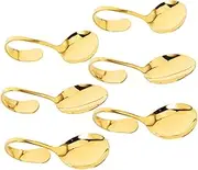 OSOLADY 6pc Stainless Steel Spoons and Forks Set Curved Handle Catering Utensils Reusable Serving Spoons for Buffet and Appetizer