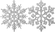 Eokeanon 36 Pack Silver Glitter Snowflake Ornaments, Plastic Christmas Glitter Snowflake Winter Wonderland Christmas Tree Decorations, 4 Inch, Silver
