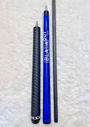 Jacoby BLACK OUT Carbon Break/Jump Pool Cue w/ Sport Wrap, FREE HARD CASE (Blue)