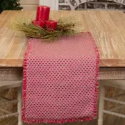 Table Runner Tannen Vintage 13x48 Rect Red Jacquard Christmas Decor VHC Brands