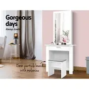 Artiss Dressing Table Stool Set Sliding Mirror Whi