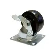 3" Lockable Swivel Rubber Wheel Caster 4" x 3" Plate Maneuvering Cargo Easy