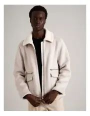 [Blaq] Ethan Sueded Aviator Jacket in White