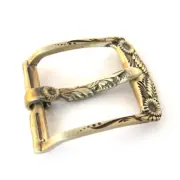 Brass belt buckle Asters, pin type Classic Petrykivka flower frame type buckle