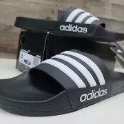 Adidas Men AQ1701 Slip On Open Toe Slide Slippers US 13 M Black Shower Shoes