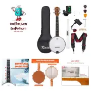 Banjolele 4 String Banjo Ukulele 23 Inch Concert Size with Bag Tuner Strap St...