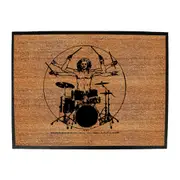 Leonardo Drummer Music White - Funny Novelty Doormat Man Cave Floor mat