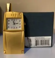 NEW Vtg Gold Mobile Phone Desk Clock By Platinum With Box