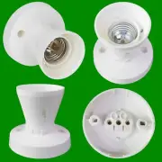 Edison Screw ES E27 White Straight Batten Ceiling Lamp Holder Light Bulb Socket