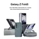 SAMSUNG 適用於三星 Galaxy Z Fold 5 耐用皮革 Z Fold5 帶支架手機殼的啞光簡約防摔外殼