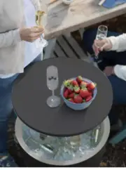 Keter Accent Table Cooler Cool Bar Gray Resin Outdoor Drink Storage Pool Side