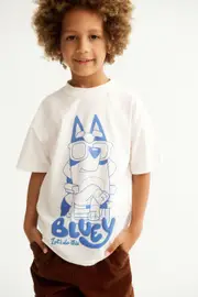 [Cotton On Kids] Cotton On Kids - Bluey Drop Shoulder Short Sleeve Tee - Lcn blu bluey/vanilla 2 LCN BLU BLUEY/VANILLA