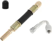 X AUTOHAUX 1set 45 Degree Copper Tire Valve Extension with Durable Plastic 100mm Tyre Valve Stem Extender for Car Motorcycle RV Truck Bike