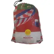 NEW NIP Sun Squad 2 Person Hammock with Two Heavy-Duty Straps Red White Blue