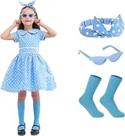 Rabtero Girls Vintage Dress, Polka Dot Dress for Girls, Retro Girls 1950s Dress, Special Occasion Dress for Girls 3-12 Years