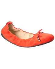 TODs Suede Ballerina Flat 35 Red