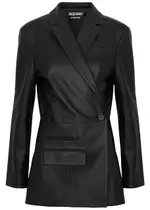Jacquemus La Veste Tibau Cuir Leather Blazer - Black - 34 (UK6 / XS) 34 (UK6 / XS)