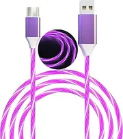 [Opligevo] Light up USB C Charging Cable,Type C Led Charging Cable,USB A to USB C Light Up Charger Cord with TPE Material,Compatible with Samsung Galaxy S21 S20 S10/S9/Note 20/10/9/8 (3.3ft,Purple)